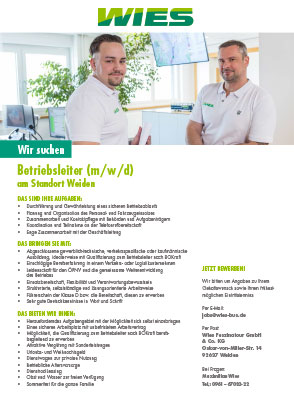 Stellenanzeige Betriebsleiter