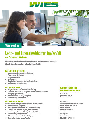 Stellenanzeige Lohn- und Finanzbuchhalter